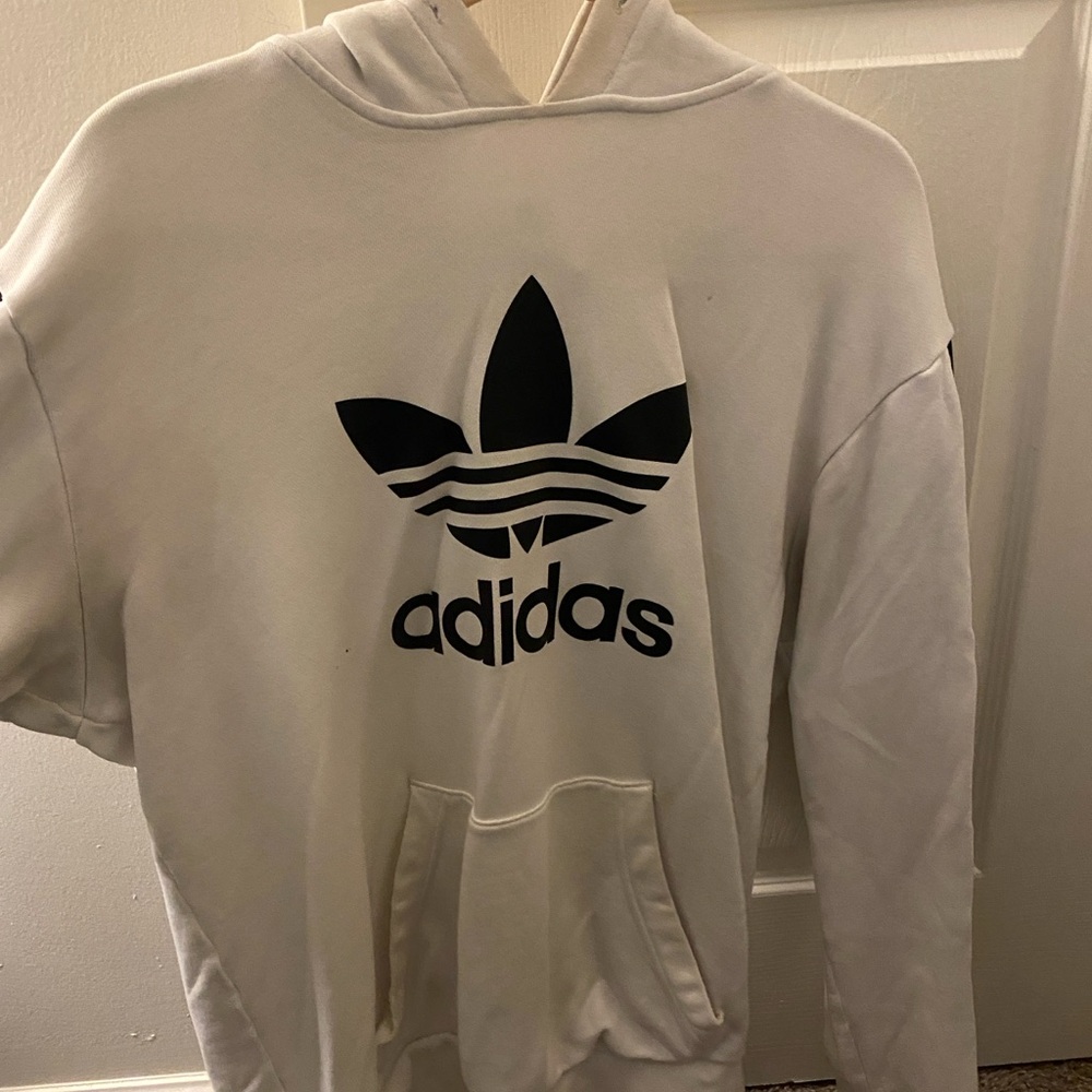 White and Black Oversized Adidas Hoodie